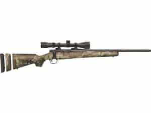 Mossberg Patriot Bolt Action Youth Centerfire Rifle 243 Winchester 20" Fluted Barrel Matte Blue and Strata Camo Straight Grip With Scope For Sale