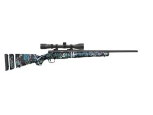 Mossberg Patriot Youth Super Bantam Bolt Action Youth Centerfire Rifle 243 Winchester 20" Fluted Barrel Blued and Muddy Girl Serenity Straight Grip With Scope For Sale
