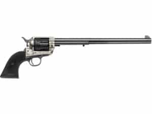 Pietta 1873 Centennial Revolver 45 Colt (Long Colt) 12" Barrel 6-Round Engraved Silver Black For Sale
