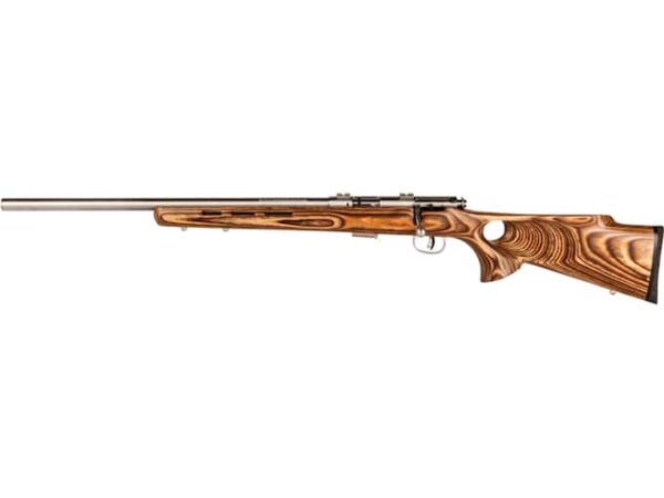 Savage Arms 93R17-BTVLSS Bolt Action Rimfire Rifle 17 Hornady Magnum Rimfire (HMR) 21" Barrel Left Hand Stainless and Brown Thumbhole For Sale