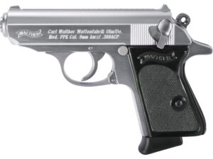 Walther PPK Semi-Automatic Pistol 380 ACP 3.3″ Barrel 6-Round Stainless Steel Black For Sale