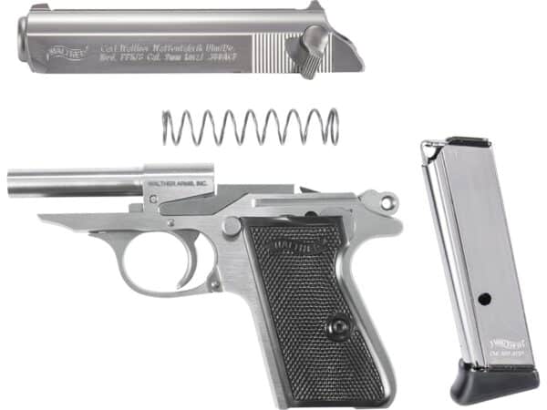 Walther PPK Semi-Automatic Pistol 380 ACP 3.3″ Barrel 6-Round Stainless Steel Black For Sale