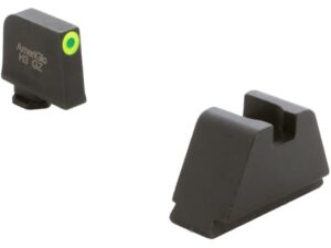 Ameriglo Optic Compatible 4XL Tall Night Sight Set Glock MOS Tritium Green .385" Front with LumiGreen Outline