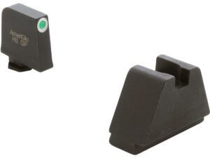 Ameriglo Optic Compatible 4XL Tall Night Sight Set Glock MOS Tritium Green .385" Front with White Outline