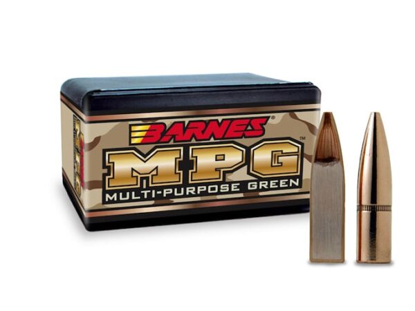 Barnes Multi-Purpose Green (MPG) Bullets 22 Caliber (224 Diameter) 55 Grain Hollow Point Lead-Free Box of 100 For Sale