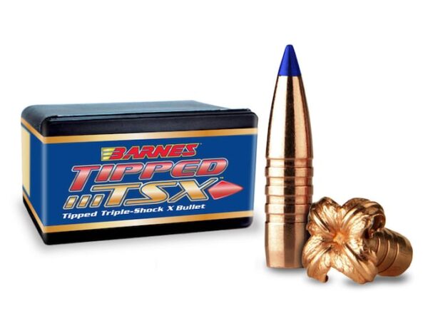 Barnes Tipped Triple-Shock X (TTSX) Bullets 30 Caliber (308 Diameter) 165 Grain Spitzer Boat Tail Lead-Free Box of 50 For Sale