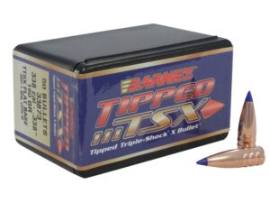 Barnes Tipped Triple-Shock X (TTSX) Bullets 338 Caliber (338 Diameter) 160 Grain Spitzer Flat Base Lead-Free Box of 50 For Sale