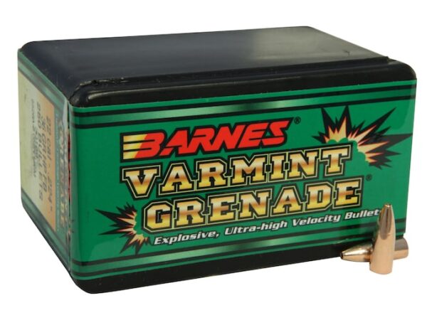 Barnes Varmint Grenade Bullets 22 Caliber (224 Diameter) 36 Grain Hollow Point Lead-Free For Sale