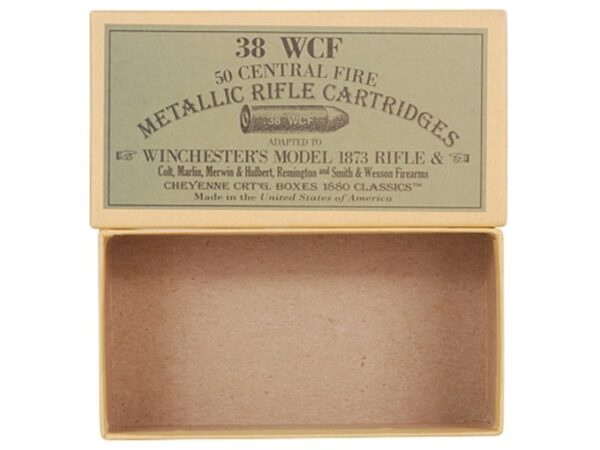 Cheyenne Pioneer Cartridge Box 38-40 WCF Chipboard Package of 5 For Sale