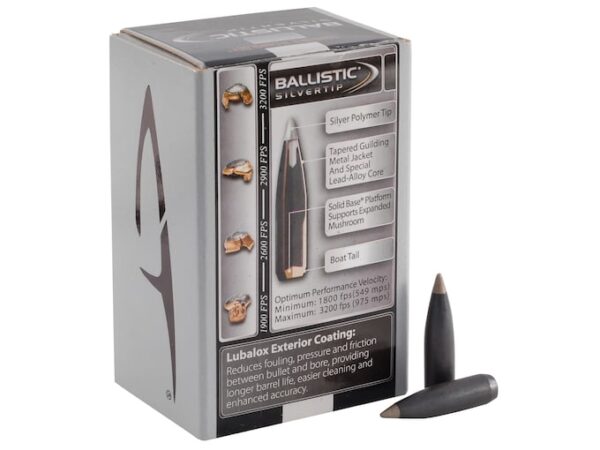 Combined Technology Ballistic Silvertip Hunting Bullets 30 Caliber (308 Diameter) 168 Grain Boat Tail Box of 50 For Sale