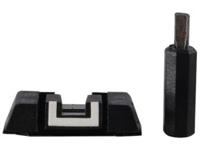 Glock Factory Square Adjustable Rear Sight with Adjustment Tool Polymer Black White Outline For Sale