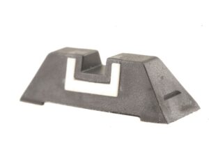 Glock Factory Square Rear Sight 6.5mm .256" Height Polymer Black White Outline For Sale
