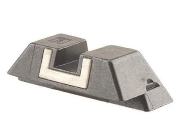 Glock Factory Square Rear Sight 6.9mm .271" Height Steel Black White Outline For Sale