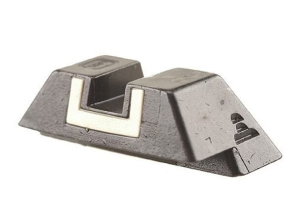 Glock Factory Square Rear Sight 7.3mm .287" Height Steel Black White Outline For Sale