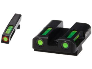 HIVIZ LiteWave H3 Night Sight Set Glock Standard Frame 3-Dot Tritium Green Litepipe with Orange Front Ring For Sale