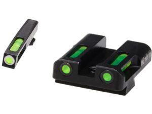 HIVIZ LiteWave H3 Night Sight Set Glock Standard Frame 3-Dot Tritium Green Litepipe with White Front Ring For Sale
