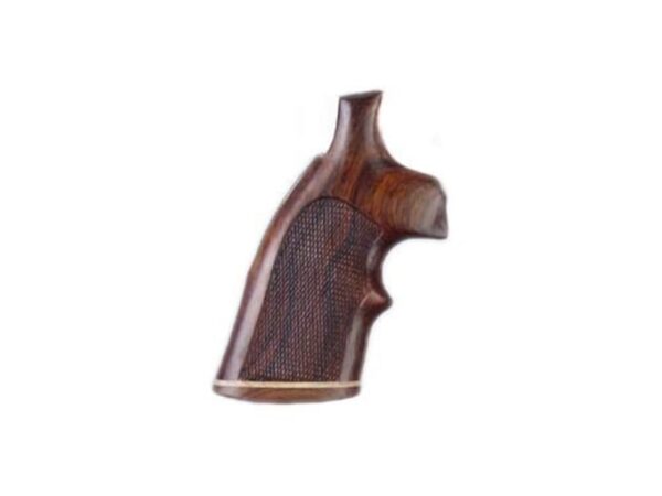Hogue Fancy Hardwood Conversion Grips with Accent Stripe and Top Finger Groove S&W N-Frame Round to Square Butt Checkered For Sale