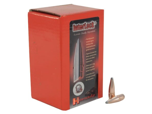 Hornady InterLock Bullets 30 Caliber (308 Diameter) 150 Grain Spire Point Boat Tail Box of 100 For Sale