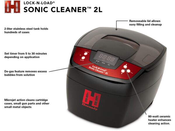 Hornady Lock-N-Load Sonic Cleaner 2L Ultrasonic Case Cleaner For Sale