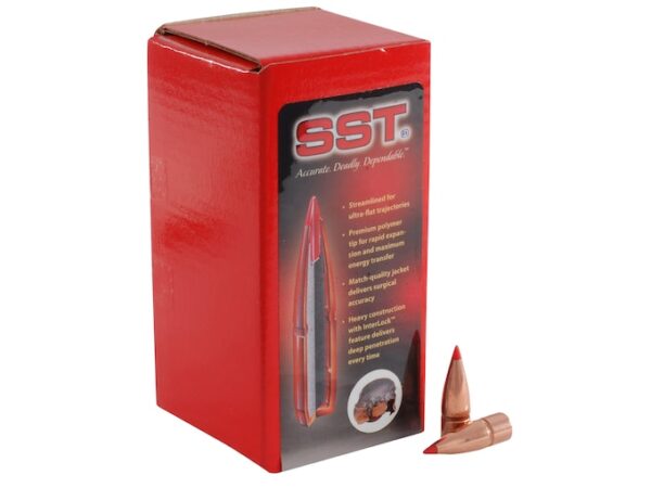 Hornady SST Bullets 30 Caliber (308 Diameter) 125 Grain InterLock Polymer Tip Spitzer Flat Base Box of 100 For Sale
