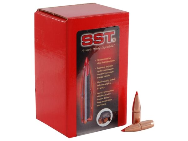 Hornady SST Bullets 30 Caliber (308 Diameter) 180 Grain InterLock Polymer Tip Spitzer Boat Tail Box of 100 For Sale