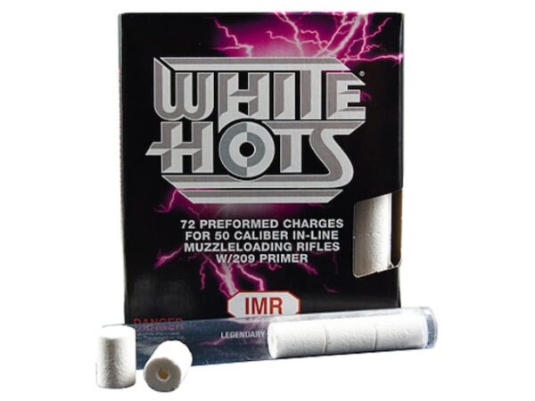 IMR White Hots Black Powder Substitute 50 Caliber #209 Primer Pre-Formed Charges Pack of 72 For Sale