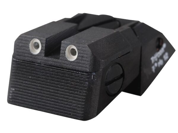 Kensight Fully Adjustable Defensive Rear Night Sight 1911 Novak LoMount Cut Steel Black Serrated Blade with High Visibility Green Tritium Dots For Sale