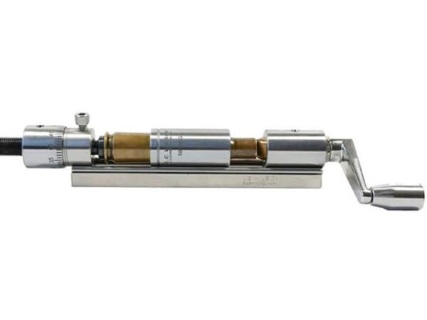 L.E. Wilson Micrometer Case Trimmer and Holder Stainless Steel 50 BMG with Titanium Nitride Coated Cutter For Sale