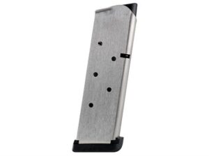 Les Baer Custom Magazine with Base Pad 1911 Officer 45 ACP 7-Round Stainless Steel For Sale