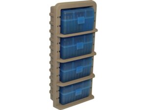 MTM Ammo Rack with 4-50 Round 223 Remington/5.56x45mm Ammo Boxes Dark Earth/Clear Blue For Sale