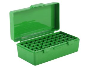 MTM Flip-Top Ammo Box 25 ACP to 32 S&W Long 50-Round Plastic Green For Sale