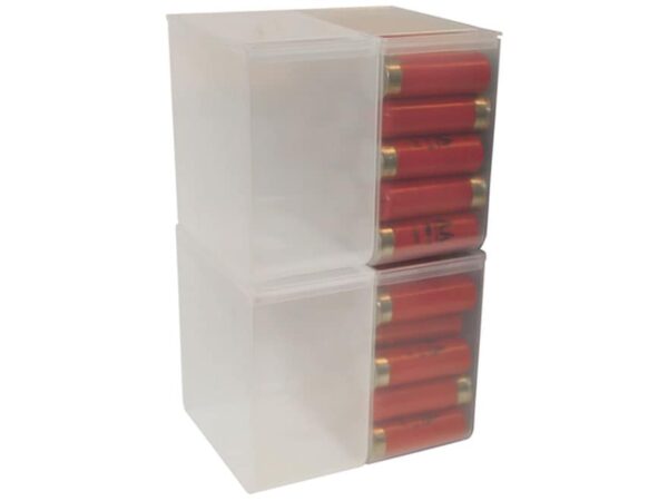 MTM Shell Stack Shotshell Ammo Box 12 Ga 2-3/4″ 25-Round Plastic Clear Package of 4 For Sale
