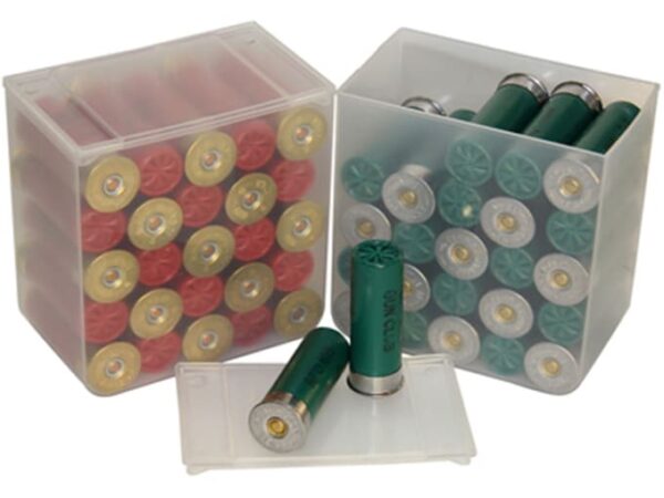 MTM Shell Stack Shotshell Ammo Box 12 Ga 2-3/4" 25-Round Plastic Clear Package of 4 For Sale