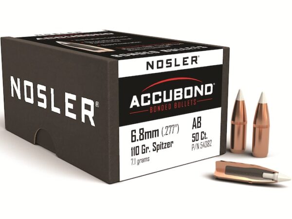Nosler AccuBond Bullets 270 Caliber (277 Diameter) 110 Grain Bonded Spitzer Box of 50 For Sale