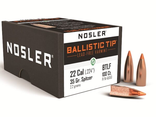 Nosler Ballistic Tip Varmint Bullets 22 Caliber (224 Diameter) 50 Grain Ballistic Tip Lead-Free Box of 100 For Sale