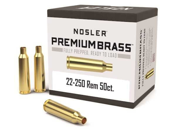 Nosler Custom Brass 22-250 Remington Box of 50 For Sale