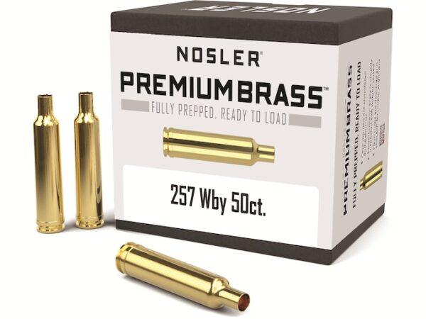 Nosler Custom Brass 257 Weatherby Magnum Box of 50 For Sale