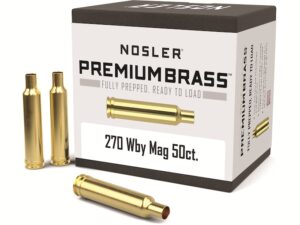 Nosler Custom Brass 270 Weatherby Magnum Box of 50 For Sale