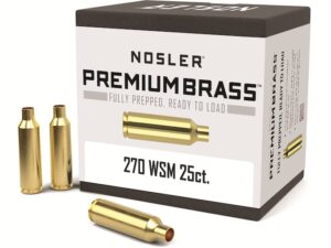 Nosler Custom Brass 270 Winchester Short Magnum (WSM) Box of 25 For Sale