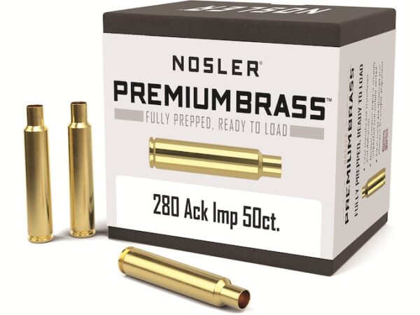 Nosler Custom Brass 280 Ackley Improved 40-Degree Shoulder Box of 50 For Sale
