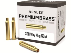 Nosler Custom Brass 300 Weatherby Magnum Box of 50 For Sale
