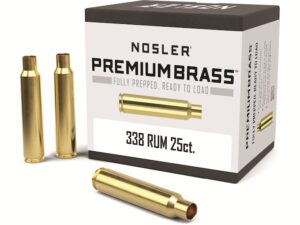 Nosler Custom Brass 338 Remington Ultra Magnum Box of 25 For Sale