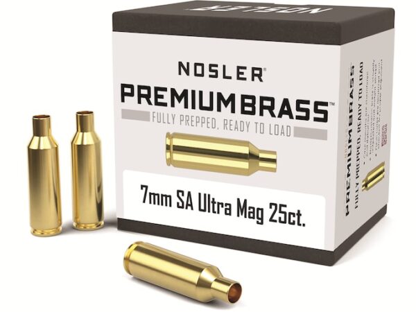 Nosler Custom Brass 7mm Remington Short Action Ultra Magnum Box of 25 For Sale