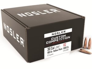 Nosler Custom Competition Bullets 30 Caliber (308 Diameter) 190 Grain Hollow Point Boat Tail For Sale