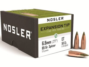 Nosler E-Tip Bullets 6.8mm Remington SPC (277 Diameter) 85 Grain Spitzer Boat Tail Lead-Free Box of 50 For Sale