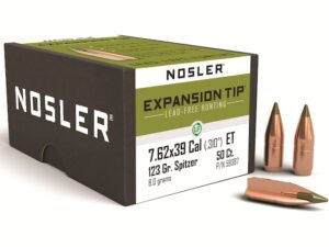 Nosler E-Tip Bullets 7.62x39mm (310 Diameter) 123 Grain Spitzer Boat Tail Lead-Free Box of 50 For Sale