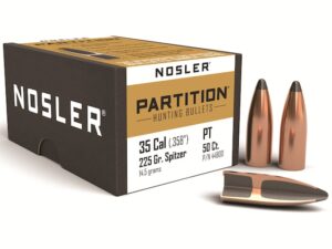 Nosler Partition Bullets 35 Caliber (358 Diameter) 225 Grain Spitzer Box of 50 For Sale