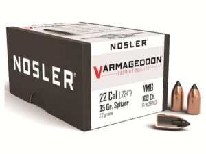 Nosler Varmageddon Bullets 22 Caliber (224 Diameter) 35 Grain Tipped Flat Base Box of 250 For Sale