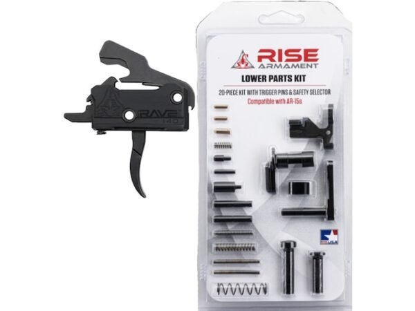 Rise Armament Rave 140 Curved Trigger with Customizable Lower Receiver Parts Kit AR-15 Black For Sale