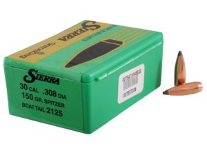 Sierra GameKing Bullets 30 Caliber (308 Diameter) 150 Grain Spitzer Boat Tail Box of 100 For Sale